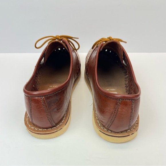 Artisan Brown Leather Oxfords with Rooster Design Mens US 10 MX 29 - Picture 3 of 9